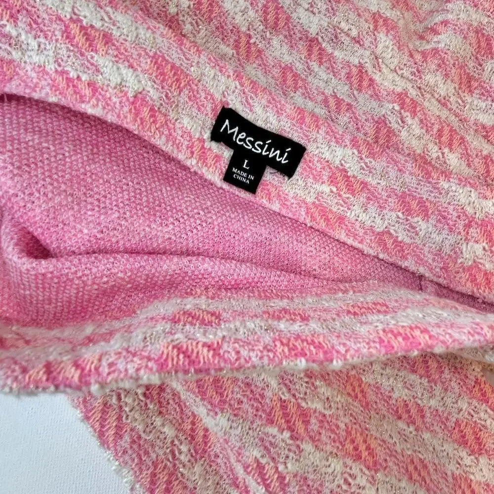 BARBIE, Coquette, Office Siren, PINK Tweed Skirt Women's Large - Picture 7 of 8